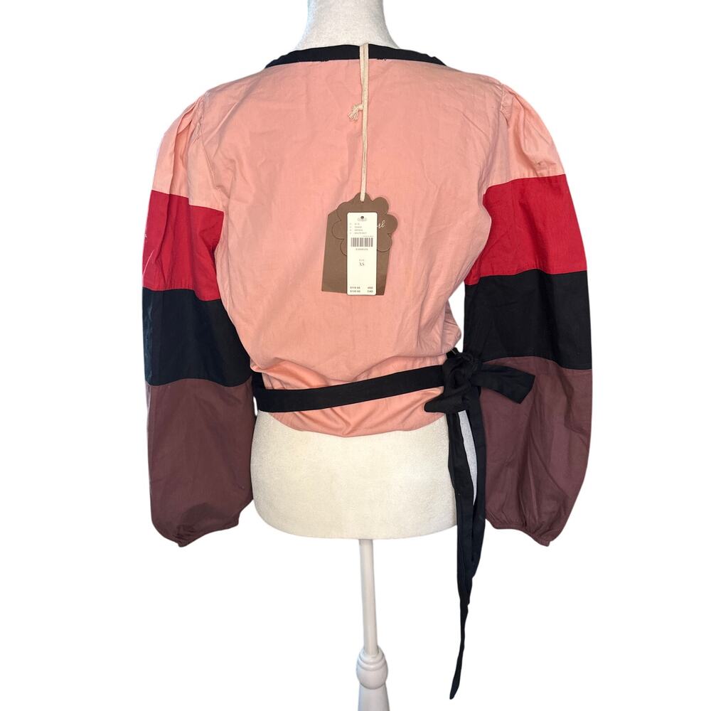 Anthropologie Forever That Girl Colorblocked Wrap Top size‎ XS boho chic - Picture 3 of 8